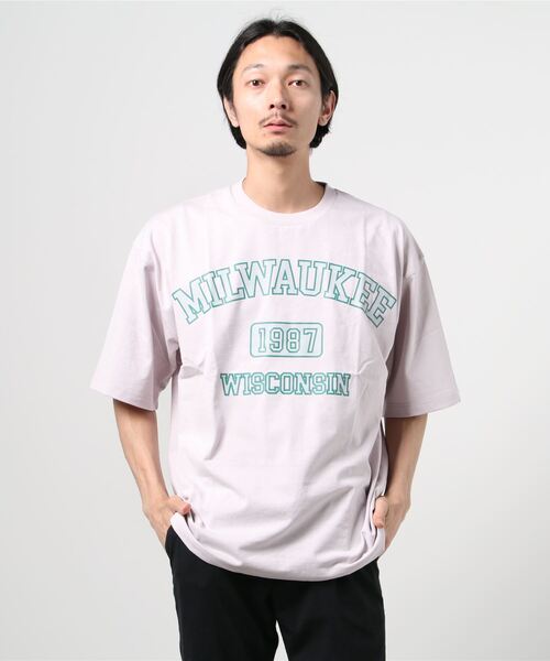 Beno（ビーノ）の「ビンテージ カレッジロゴ プリント Tシャツ 【MILWAUKEE】（Tシャツ/カットソー・メンズ・ブラック/オフホワイト/サックスブルー/アイボリー/ラベンダー/オートミール・M/L）」の15枚目の写真