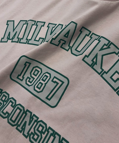 Beno（ビーノ）の「ビンテージ カレッジロゴ プリント Tシャツ 【MILWAUKEE】（Tシャツ/カットソー・メンズ・ブラック/オフホワイト/サックスブルー/アイボリー/ラベンダー/オートミール・M/L）」の21枚目の写真