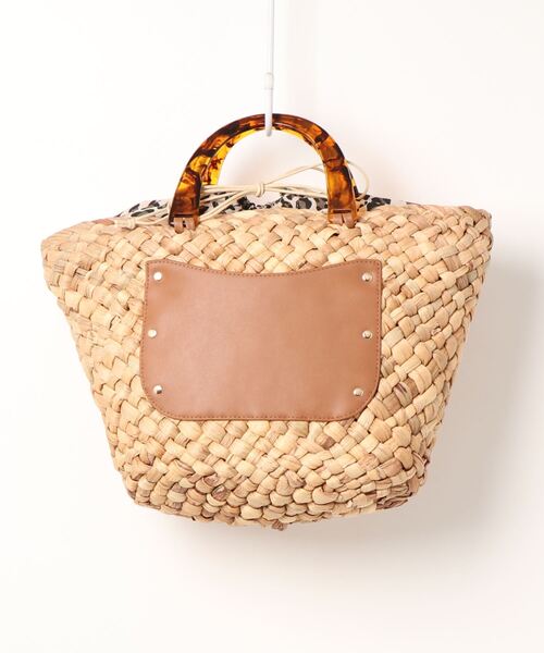 Te chichi（テチチ）の「アクリルハンドル×レオパードカゴBAG（かごバッグ・レディース・ブラック/キャメル・ﾌﾘ-）」の2枚目の写真