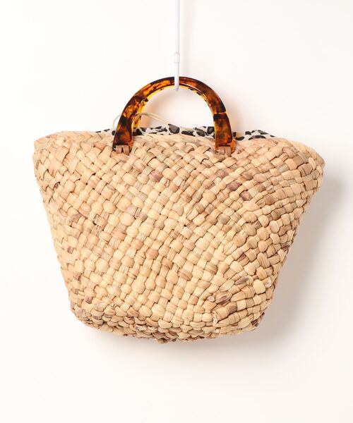 Te chichi（テチチ）の「アクリルハンドル×レオパードカゴBAG（かごバッグ・レディース・ブラック/キャメル・ﾌﾘ-）」の3枚目の写真