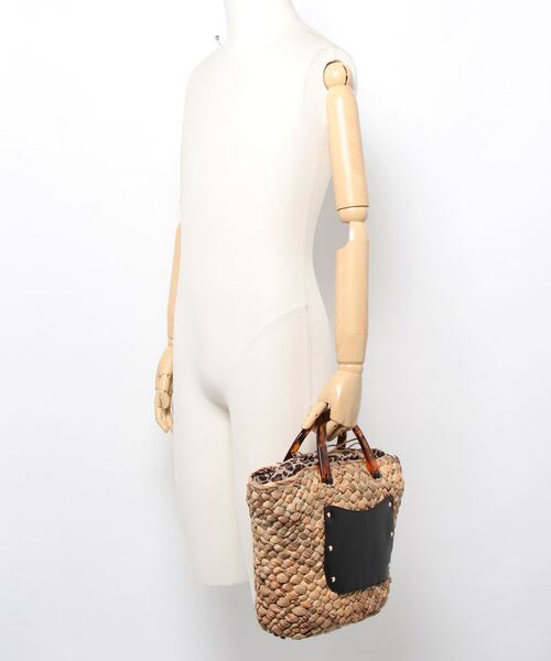 Te chichi（テチチ）の「アクリルハンドル×レオパードカゴBAG（かごバッグ・レディース・ブラック/キャメル・ﾌﾘ-）」の6枚目の写真