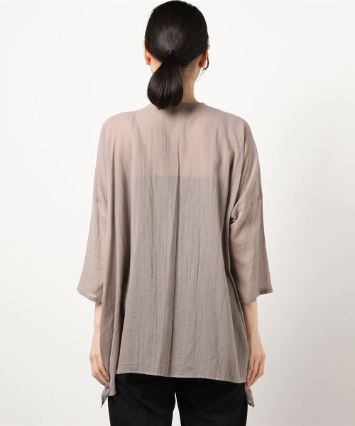 SALON adam et rope'（サロン アダム エ ロペ）の「【WEB限定カラー】［選べる6色］リラックスシアースキッパーシャツ（シャツ/ブラウス・レディース・ブルー系その他4/ホワイト/ピンク/ベージュ/ダークブラウン/ブラック・FREE）」の12枚目の写真