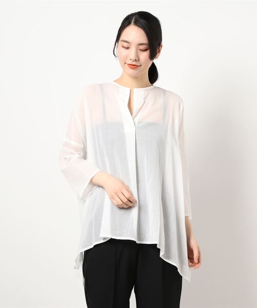 SALON adam et rope'（サロン アダム エ ロペ）の「【WEB限定カラー】［選べる6色］リラックスシアースキッパーシャツ（シャツ/ブラウス・レディース・ブルー系その他4/ホワイト/ピンク/ベージュ/ダークブラウン/ブラック・FREE）」の14枚目の写真