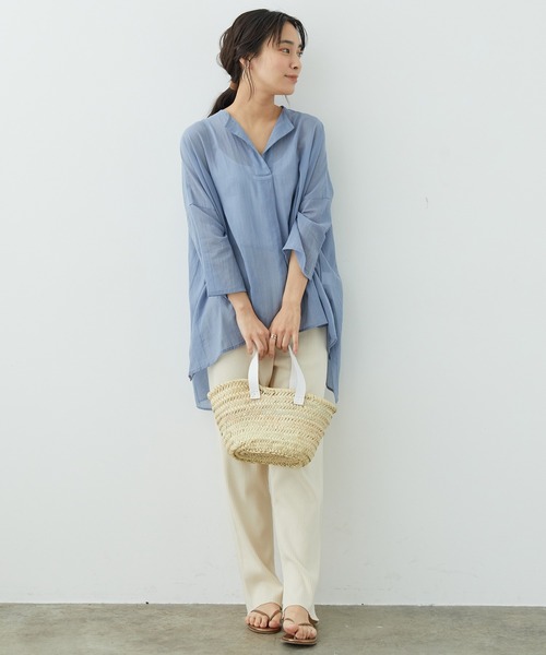 SALON adam et rope'（サロン アダム エ ロペ）の「【WEB限定カラー】［選べる6色］リラックスシアースキッパーシャツ（シャツ/ブラウス・レディース・ブルー系その他4/ホワイト/ピンク/ベージュ/ダークブラウン/ブラック・FREE）」の15枚目の写真