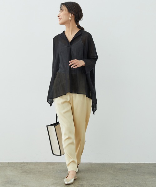 SALON adam et rope'（サロン アダム エ ロペ）の「【WEB限定カラー】［選べる6色］リラックスシアースキッパーシャツ（シャツ/ブラウス・レディース・ブルー系その他4/ホワイト/ピンク/ベージュ/ダークブラウン/ブラック・FREE）」の17枚目の写真