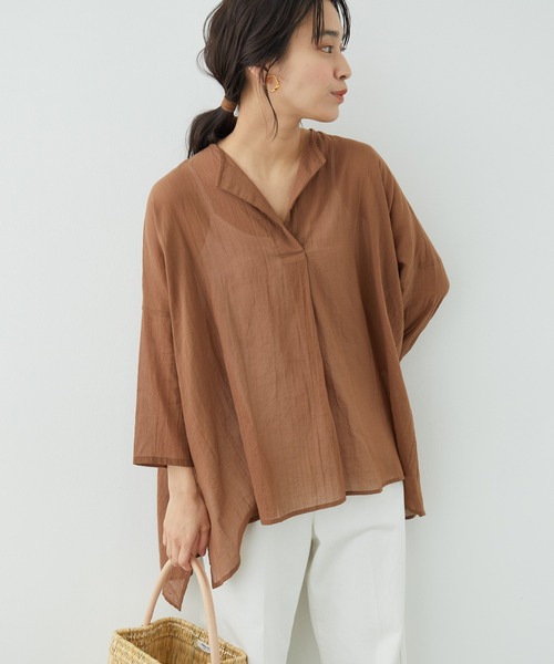 SALON adam et rope'（サロン アダム エ ロペ）の「【WEB限定カラー】［選べる6色］リラックスシアースキッパーシャツ（シャツ/ブラウス・レディース・ブルー系その他4/ホワイト/ピンク/ベージュ/ダークブラウン/ブラック・FREE）」の22枚目の写真