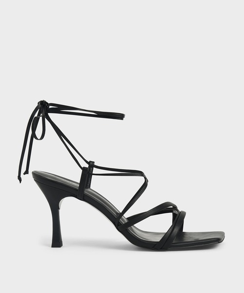 CHARLES & KEITH(チャールズ & キース)の「タイアラウンド ストラッピーサンダル / Tie-Around Strappy Sandals(サンダル・レディース・ブラック/オフホワイト/その他3・22.5cm/23cm/23.5cm/24.5cm/25cm/25.5cm)」の2枚目の写真