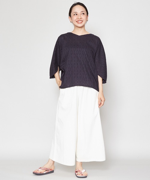 カヤ(カヤ)の「【カヤ】四季巡り幅広もんぺ風パンツ(その他パンツ・レディース・ホワイト/グレー/ダークパープル/スミクロ・FREE)」の11枚目の写真