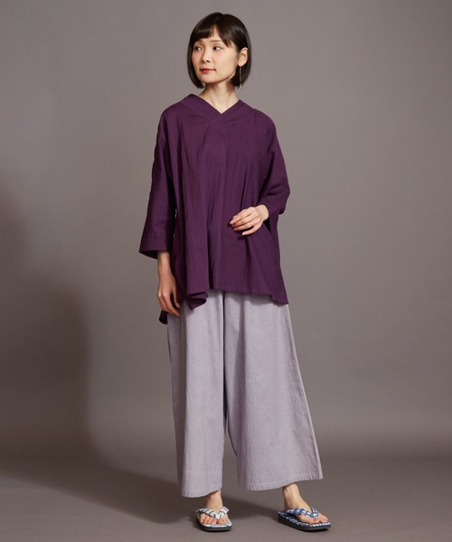 カヤ(カヤ)の「【カヤ】四季巡り幅広もんぺ風パンツ(その他パンツ・レディース・ホワイト/グレー/ダークパープル/スミクロ・FREE)」の21枚目の写真