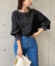 CAPRICIEUX LE'MAGE | 柄カフスステッチTブラウス(シャツ/ブラウス)