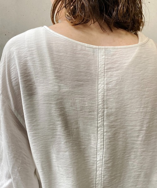 CAPRICIEUX LE'MAGE（カプリシューレマージュ）の「柄カフスステッチTブラウス（シャツ/ブラウス・レディース・ブラック/ホワイト・FREE）」の8枚目の写真