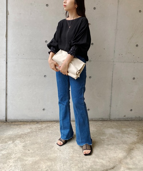 CAPRICIEUX LE'MAGE（カプリシューレマージュ）の「柄カフスステッチTブラウス（シャツ/ブラウス・レディース・ブラック/ホワイト・FREE）」の18枚目の写真