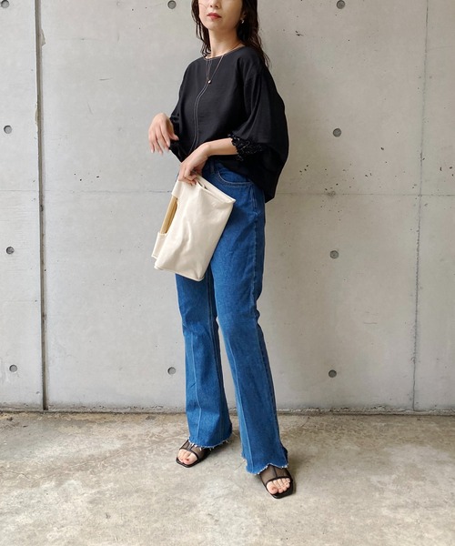 CAPRICIEUX LE'MAGE（カプリシューレマージュ）の「柄カフスステッチTブラウス（シャツ/ブラウス・レディース・ブラック/ホワイト・FREE）」の19枚目の写真