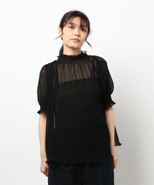 KOBE LETTUCE（コウベレタス）の「パフスリーブ楊柳フレアブラウス（シャツ/ブラウス・レディース・ピンク系その他/ブルー/ホワイト系その他/ブラック・FREE）」の11枚目の写真