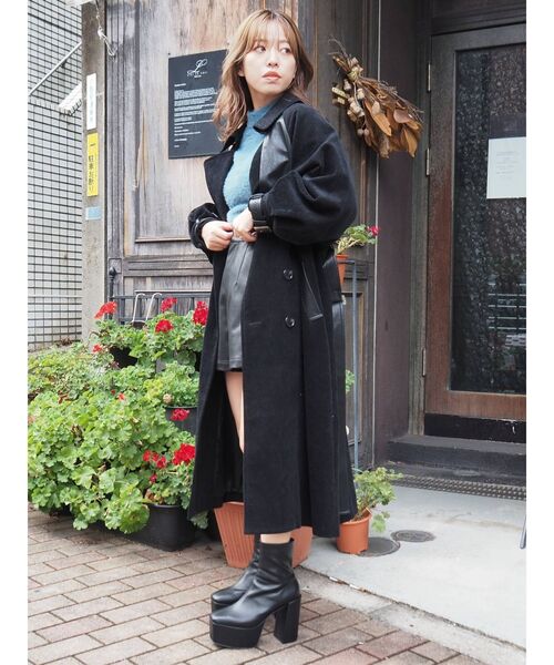 EVRIS(エヴリス)の「レザーライクチャンキーブーツ(ブーツ・レディース・ブラウン/ブラック・SMALL/LARGE/MEDIUM)」の18枚目の写真