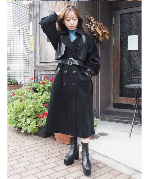 EVRIS(エヴリス)の「レザーライクチャンキーブーツ(ブーツ・レディース・ブラウン/ブラック・SMALL/LARGE/MEDIUM)」の19枚目の写真