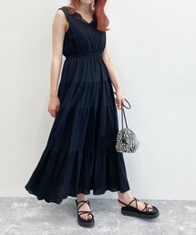 Heather | コットンティアードノースリーブワンピース　216686(ワンピース)