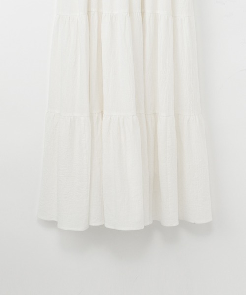 Heather（ヘザー）の「コットンティアードノースリーブワンピース　216686（ワンピース・レディース・ホワイト/ブラック/オレンジ・FREE）」の4枚目の写真