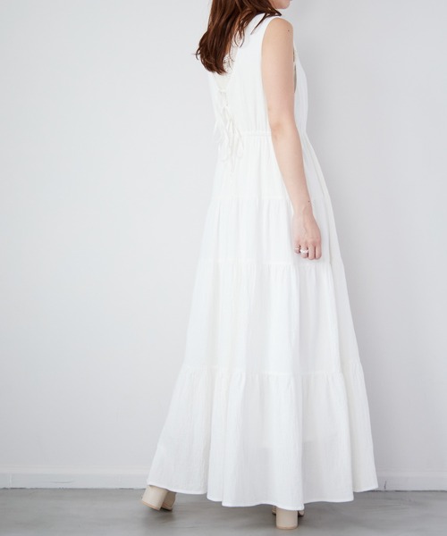 Heather（ヘザー）の「コットンティアードノースリーブワンピース　216686（ワンピース・レディース・ホワイト/ブラック/オレンジ・FREE）」の14枚目の写真