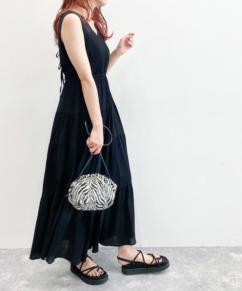 Heather（ヘザー）の「コットンティアードノースリーブワンピース　216686（ワンピース・レディース・ホワイト/ブラック/オレンジ・FREE）」の16枚目の写真