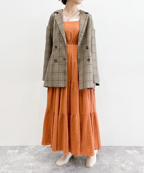 Heather（ヘザー）の「コットンティアードノースリーブワンピース　216686（ワンピース・レディース・ホワイト/ブラック/オレンジ・FREE）」の18枚目の写真