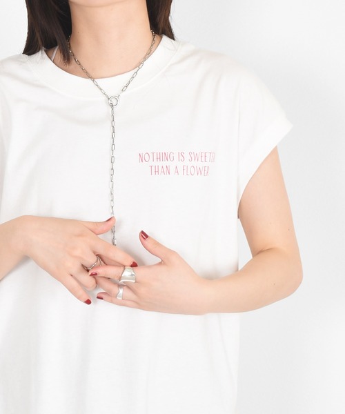 w closet（ダブルクローゼット）の「アートプリントチュニックTee（Tシャツ/カットソー・レディース・オフホワイト/ベージュ・FREE）」の7枚目の写真