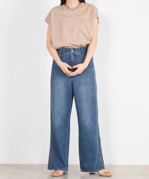 w closet（ダブルクローゼット）の「アートプリントチュニックTee（Tシャツ/カットソー・レディース・オフホワイト/ベージュ・FREE）」の22枚目の写真