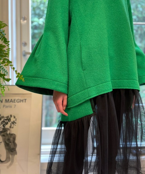 AVIE（アビィ）の「メルトン切替チュールドレス（ワンピース・レディース・ベージュ/グリーン・38）」の15枚目の写真