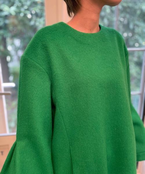 AVIE（アビィ）の「メルトン切替チュールドレス（ワンピース・レディース・ベージュ/グリーン・38）」の13枚目の写真