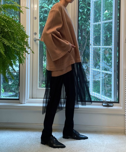 AVIE（アビィ）の「メルトン切替チュールドレス（ワンピース・レディース・ベージュ/グリーン・38）」の21枚目の写真