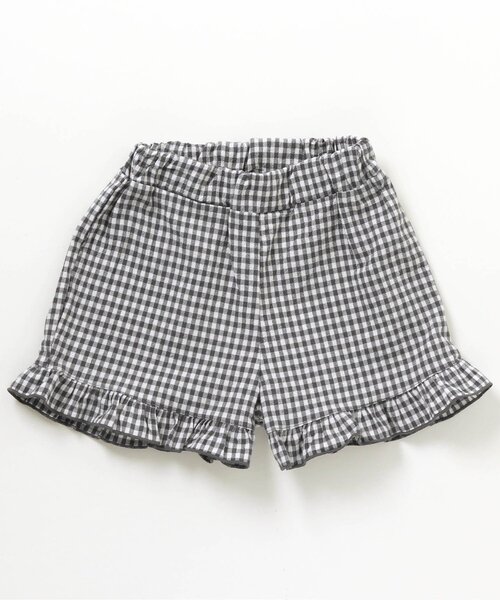 apres les cours(アプレレクール)の「GIRL’S 裾フリルキュロットパンツ_ショート丈(その他パンツ・キッズ・ブルー/ドット/チェック・110/120/80/130/140/100/90)」の3枚目の写真