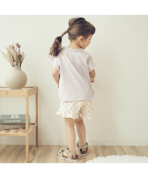 apres les cours(アプレレクール)の「GIRL’S 裾フリルキュロットパンツ_ショート丈(その他パンツ・キッズ・ブルー/ドット/チェック・110/120/80/130/140/100/90)」の5枚目の写真