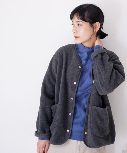 Lee(リー)の「Lee FLEECE CARDIGAN(ブルゾン・レディース・チャコールグレー/ベージュ/オフホワイト・M/L)」の3枚目の写真