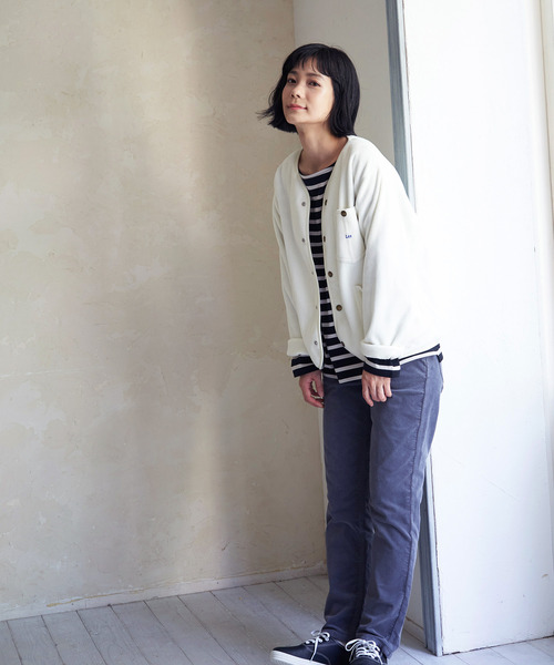 Lee(リー)の「Lee FLEECE CARDIGAN(ブルゾン・レディース・チャコールグレー/ベージュ/オフホワイト・M/L)」の5枚目の写真