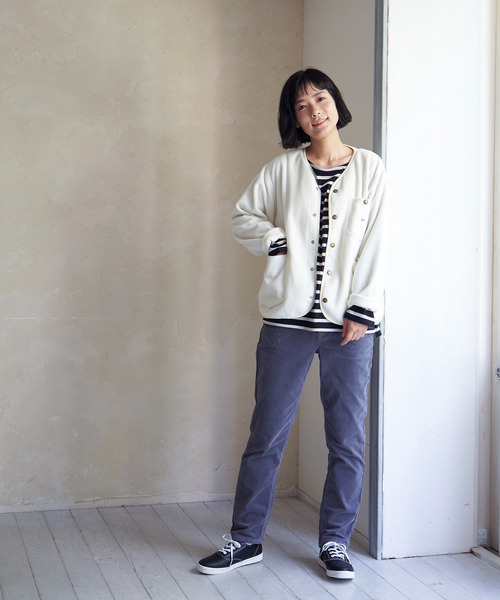 Lee(リー)の「Lee FLEECE CARDIGAN(ブルゾン・レディース・チャコールグレー/ベージュ/オフホワイト・M/L)」の6枚目の写真