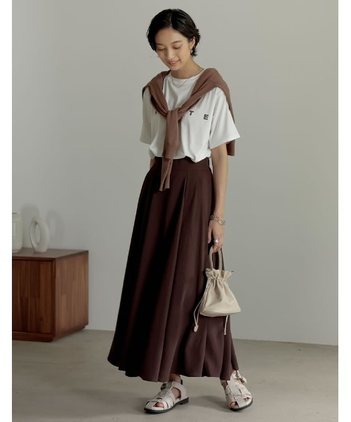 Re:EDIT（リエディ）の「フェイクレザー巾着バッグ（ショルダーバッグ・レディース・ブラック/ベージュ/イエロー・FREE）」の5枚目の写真