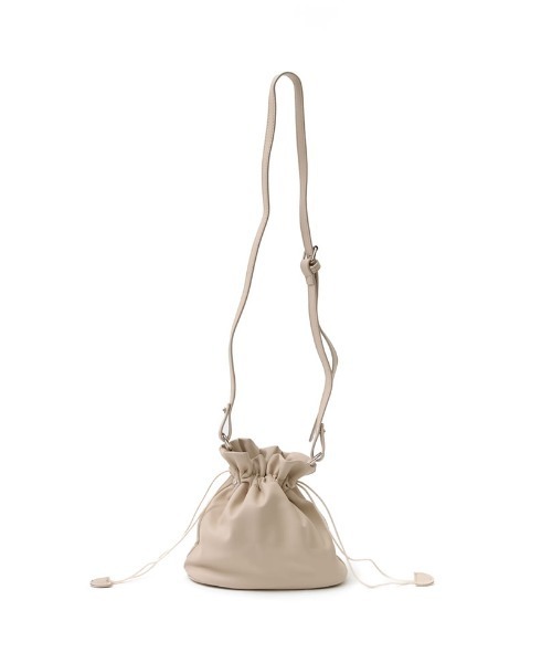 Re:EDIT（リエディ）の「フェイクレザー巾着バッグ（ショルダーバッグ・レディース・ブラック/ベージュ/イエロー・FREE）」の8枚目の写真