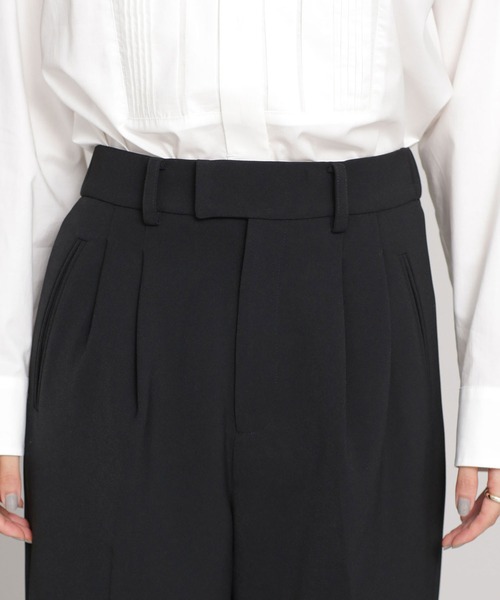 NANO universe(ナノユニバース)の「WEB限定/カルゼ2タックストレートパンツ(その他パンツ・レディース・ブラック/ベージュ/アイボリー・マルチサイズ)」の15枚目の写真