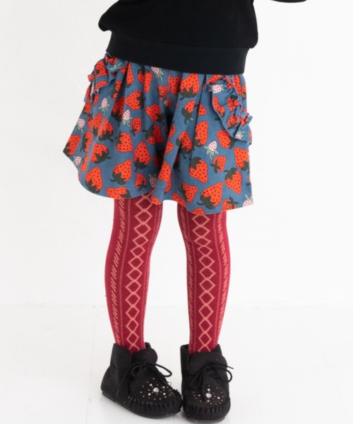 nino(ニノ)の「ストロベリーキュロットパンツ(その他パンツ・キッズ・ブルー/ピンク・100cm/120cm/110cm/90cm)」の2枚目の写真