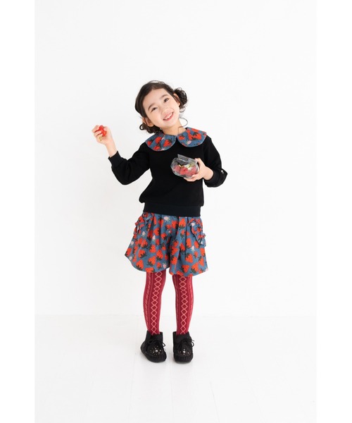 nino(ニノ)の「ストロベリーキュロットパンツ(その他パンツ・キッズ・ブルー/ピンク・100cm/120cm/110cm/90cm)」の5枚目の写真