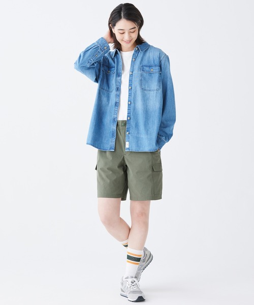 エル・エル・ビーン・ヘリテージ・ウォッシュ・デニム・シャツ、長袖 米国フィット・プチ（シャツ/ブラウス）｜L.L.Bean（エルエルビーン）