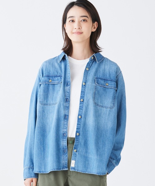 エル・エル・ビーン・ヘリテージ・ウォッシュ・デニム・シャツ、長袖 米国フィット・プチ（シャツ/ブラウス）｜L.L.Bean（エルエルビーン）