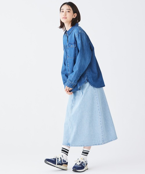 エル・エル・ビーン・ヘリテージ・ウォッシュ・デニム・シャツ、長袖 米国フィット・プチ（シャツ/ブラウス）｜L.L.Bean（エルエルビーン）