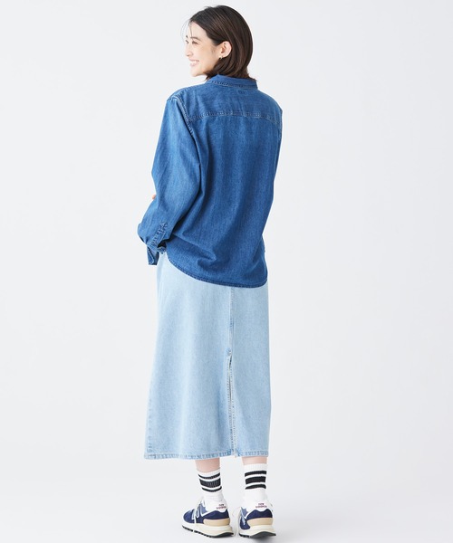 エル・エル・ビーン・ヘリテージ・ウォッシュ・デニム・シャツ、長袖 米国フィット・プチ（シャツ/ブラウス）｜L.L.Bean（エルエルビーン）