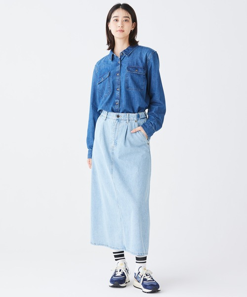 エル・エル・ビーン・ヘリテージ・ウォッシュ・デニム・シャツ、長袖 米国フィット・プチ（シャツ/ブラウス）｜L.L.Bean（エルエルビーン）