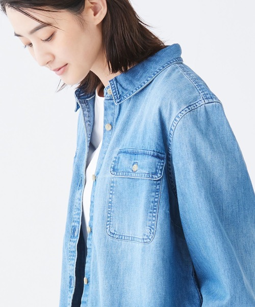 エル・エル・ビーン・ヘリテージ・ウォッシュ・デニム・シャツ、長袖 米国フィット・プチ（シャツ/ブラウス）｜L.L.Bean（エルエルビーン）