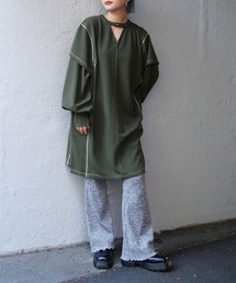 179/WG | 前後2WAY配色ステッチワンピース(ワンピース)