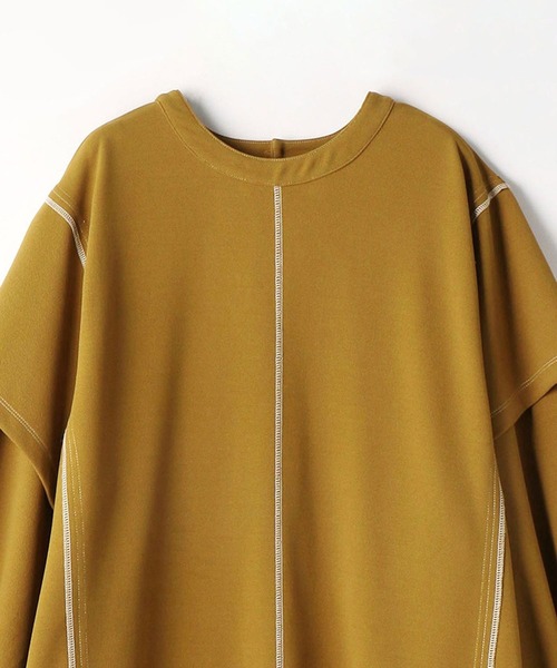 179/WG（イチナナキュウダブルジー）の「前後2WAY配色ステッチワンピース（ワンピース・レディース・ブラック/グリーン/マスタード・MEDIUM）」の12枚目の写真