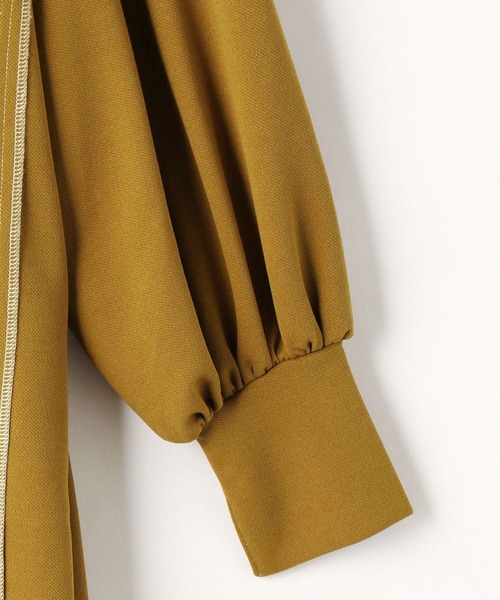 179/WG（イチナナキュウダブルジー）の「前後2WAY配色ステッチワンピース（ワンピース・レディース・ブラック/グリーン/マスタード・MEDIUM）」の18枚目の写真