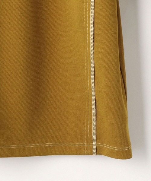 179/WG（イチナナキュウダブルジー）の「前後2WAY配色ステッチワンピース（ワンピース・レディース・ブラック/グリーン/マスタード・MEDIUM）」の5枚目の写真